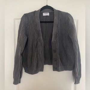Dark gray cardigan button up sweater